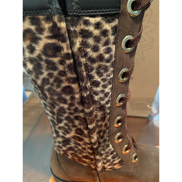 Timberland Women’s Brown Leopard Tall Boots Size 6.5 (youth4.5) - Picture 7 of 8